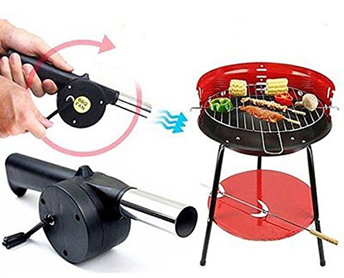 Outdoor Fan Air Blower Barbecue Fire Bellows Hand Crank Tool - Portable Camping, Grilling & Wood Stove Accessories for Charcoal, Fireplace & Bonfire