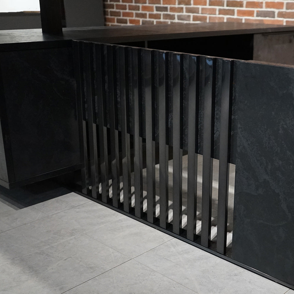 DAXTON 200cm Black Executive Desk with Right Return & Lift - Perfect for Home Office, Business & Professional Workspaces