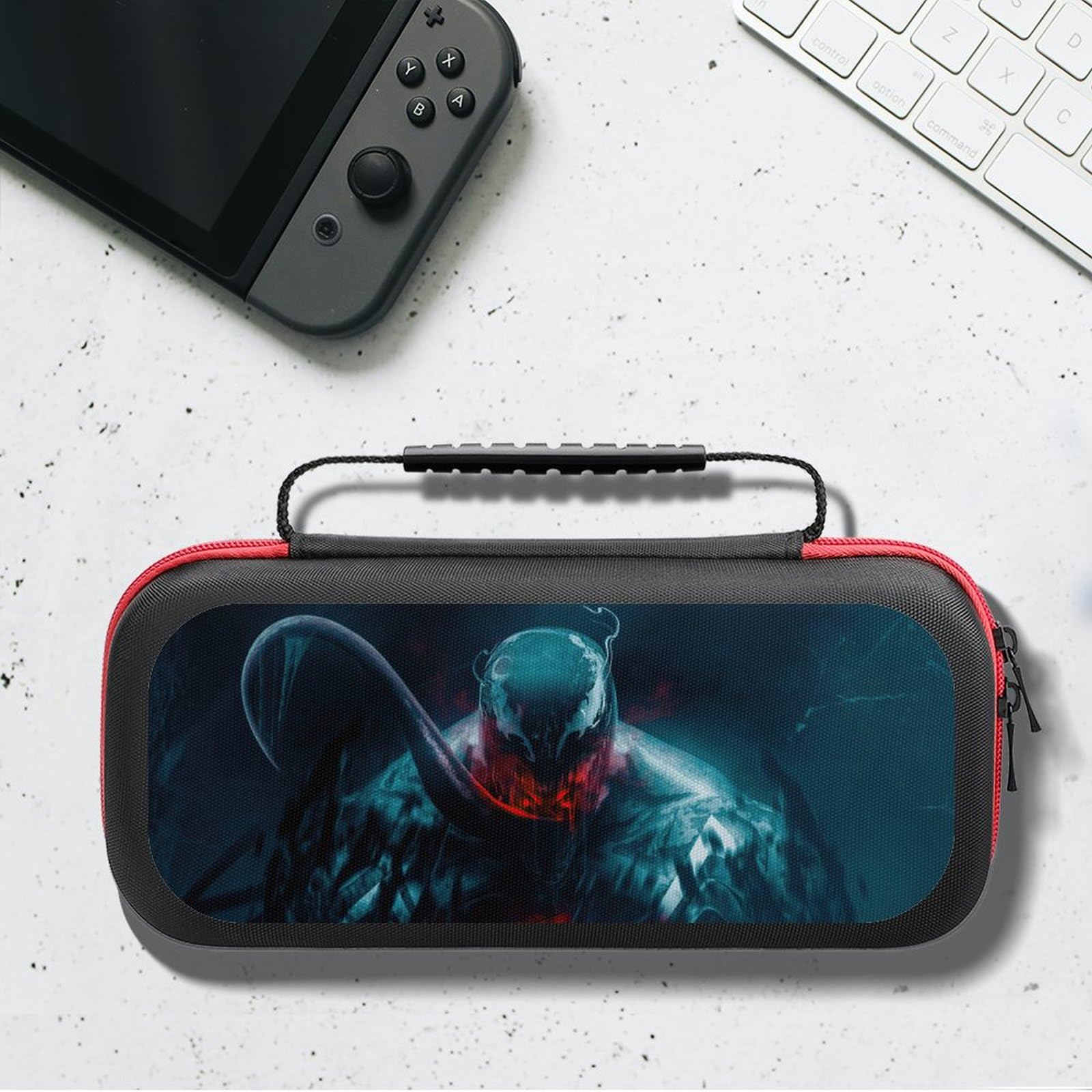 Bopanku Switch Carrying Case for Nintendo Switch & Switch OLED - Protective Travel Case with Storage for Console, Joy-Cons & Accessories - Perfect for Gaming on the Go, Travel & Daily Commute