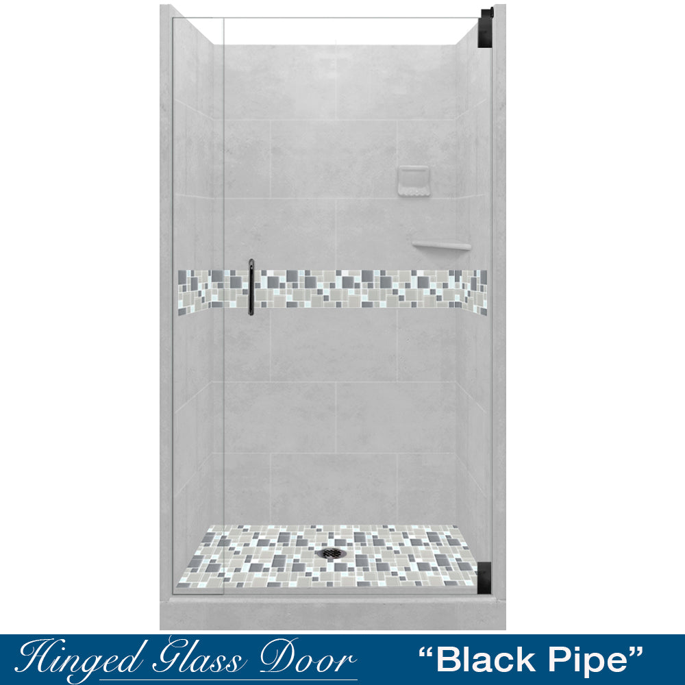 Alcove Portland Cement Sistine Stone & Newport Mosaic DIY Shower Remodel Kit - Waterproof Tile Backer Board for Bathroom Renovation, Kitchen Backsplash & Home Improvement Projects