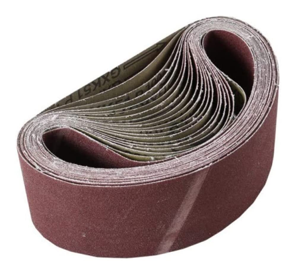 10PCS 40/60/80/100/120/240 Grits Sanding Belts - 610x100mm Abrasive Bands for Belt Sander, Woodworking, Metal Polishing & DIY Projects (60 Grit)