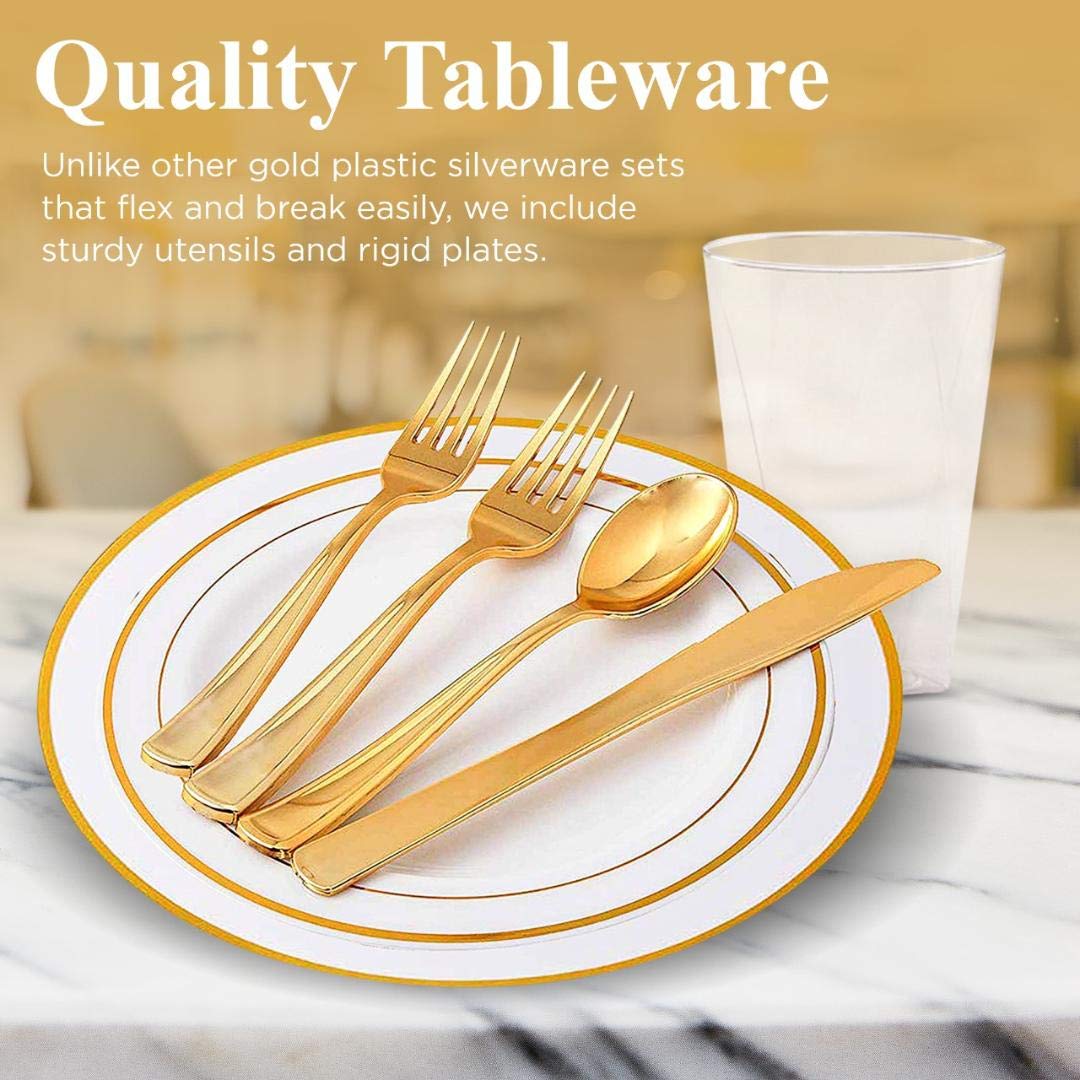 1000-Piece Premium Plastic Dinnerware Set - 10