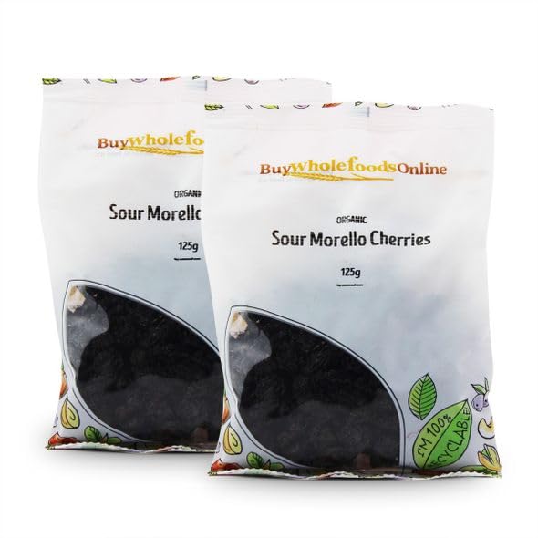 Organic Morello Cherries (Sour) - Whole Foods, 250g | Premium Dried Tart Cherries for Baking, Snacking & Smoothies