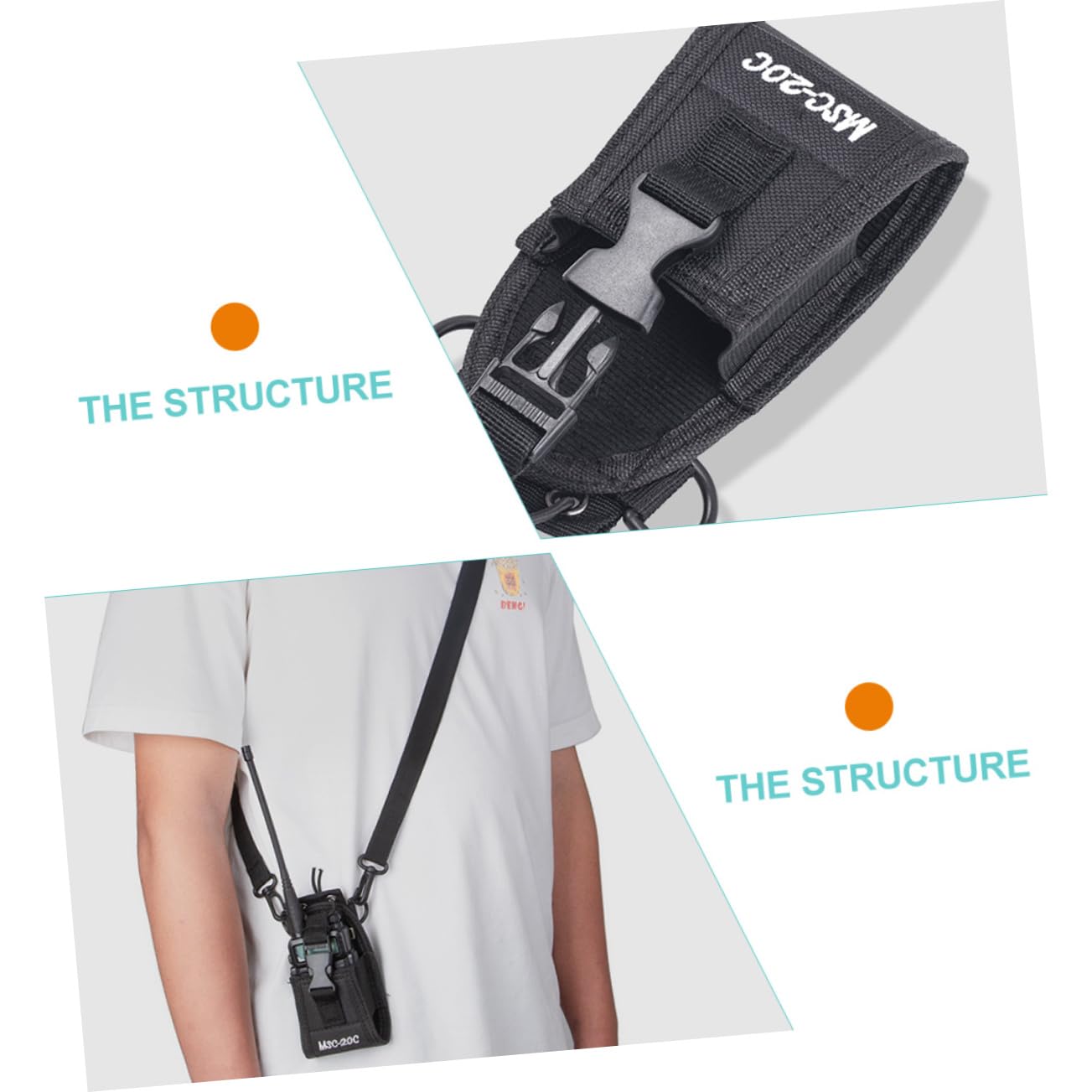 UKCOCO 2-Pack Adjustable Walkie Talkie Pouch - Durable Nylon Radio Holder for Motorola, Baofeng, Kenwood - Perfect for Hiking, Camping, Construction & Security Work