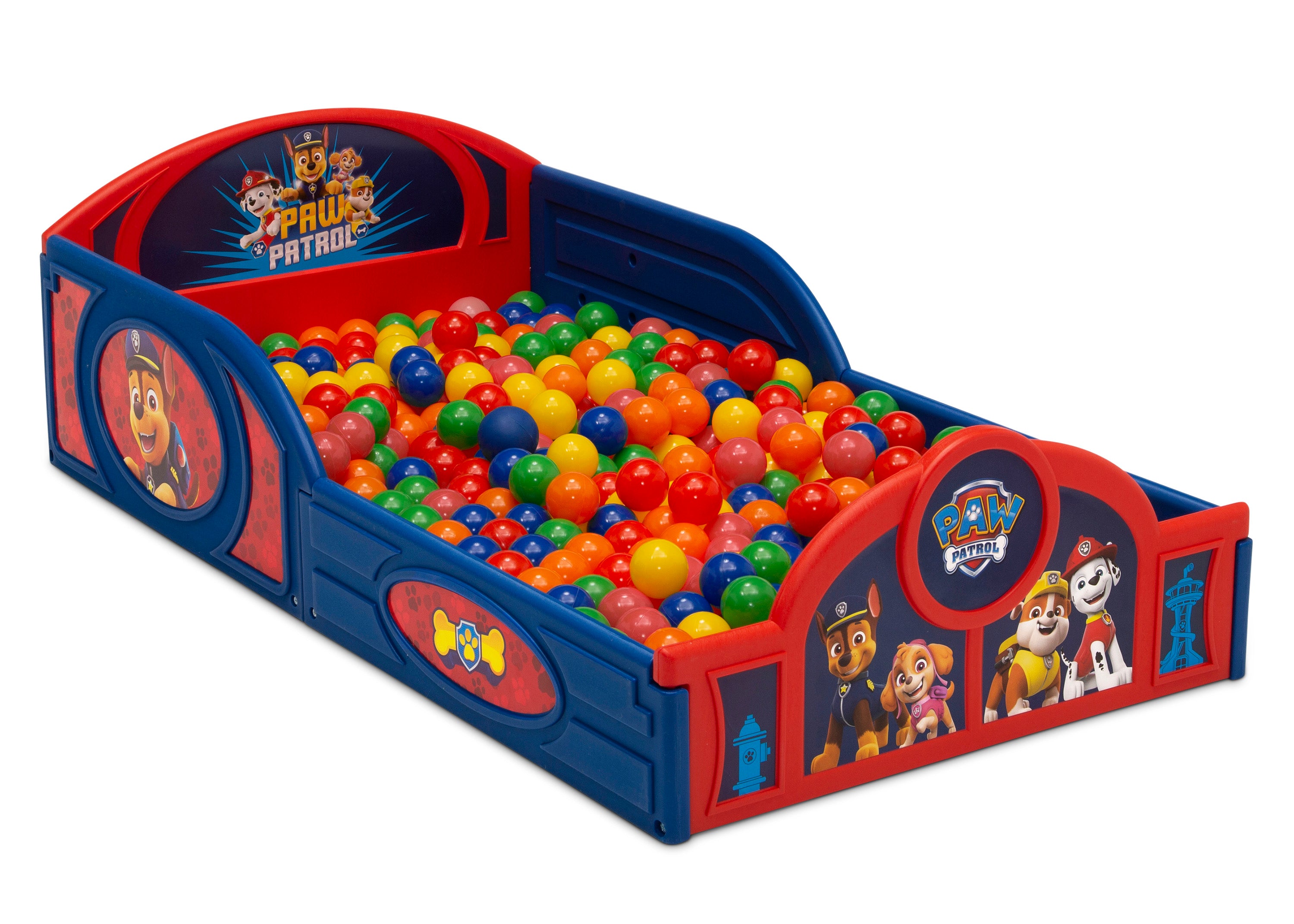 Paw Patrol 4-Piece Toddler Room Set - Includes Toddler Bed, Table, Chair & Fabric Toy Box for Kids' Bedroom Decor & Playroom Organization