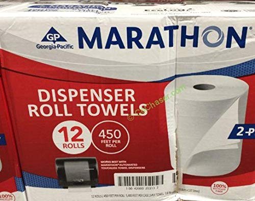 BE Good Company Marathon 2-Ply Household Paper Towel Rolls - 12 Count Bulk Pack | Ultra Absorbent & Strong for Kitchen Cleaning, Spill Cleanup & Everyday Use