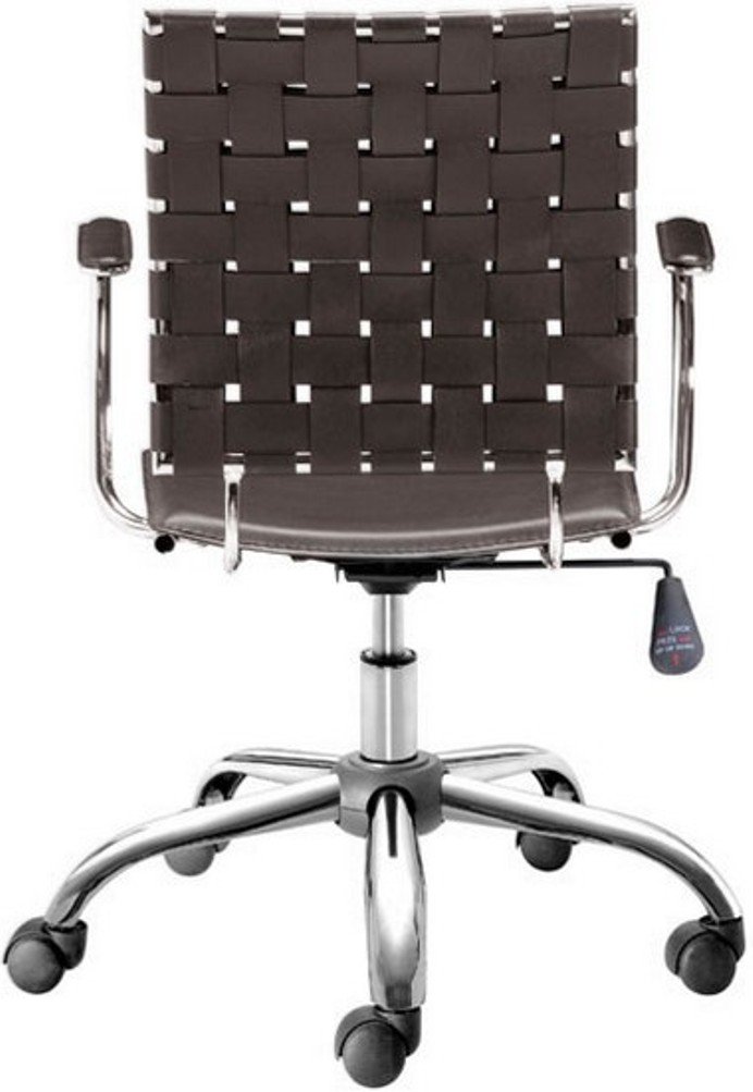 Zuo Modern Office Chair with Espresso Criss Cross Design - Ergonomic Mesh Back & Adjustable Height - Perfect for Home Office, Workspace & Conference Rooms