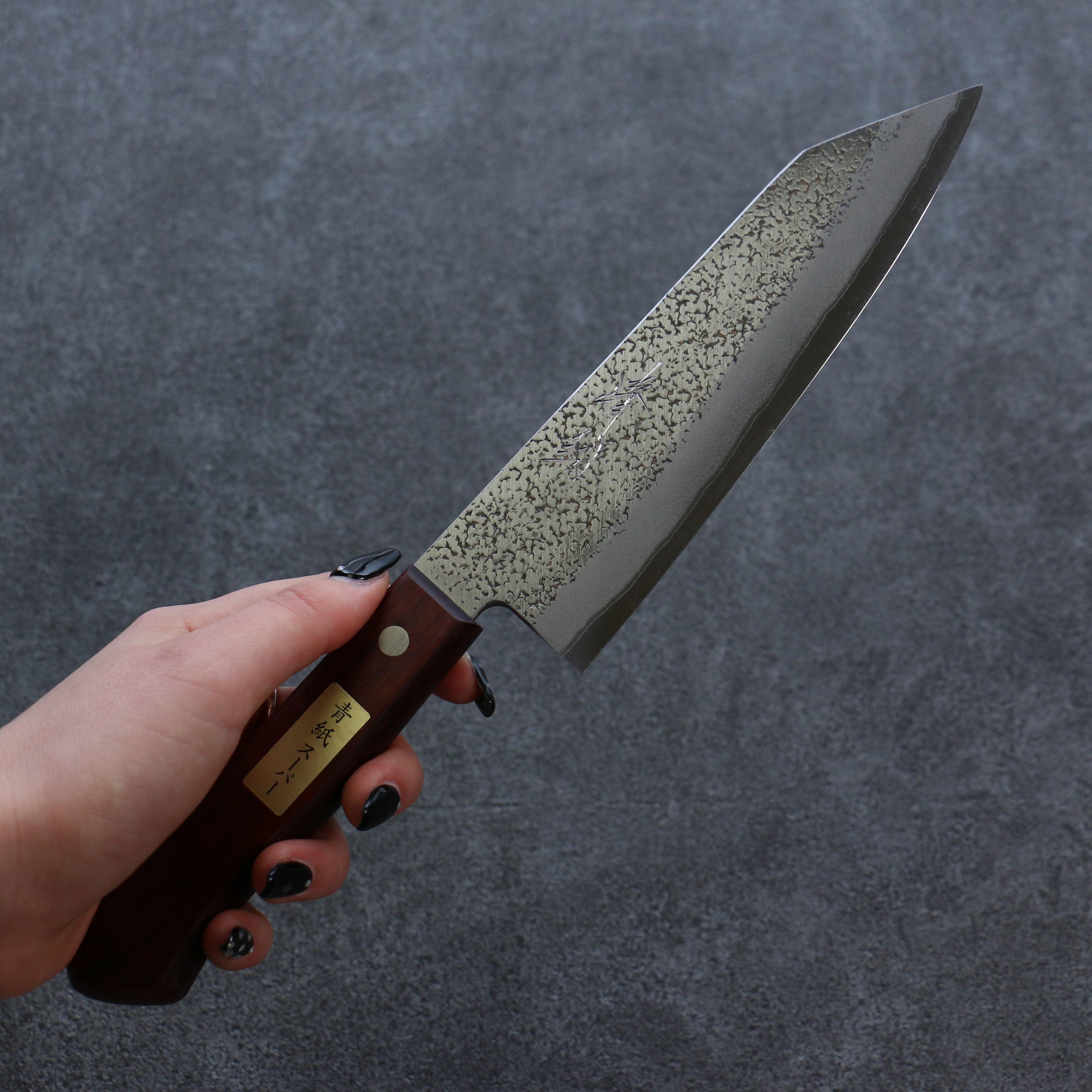Premium Seisuke Blue Super Hammered Bunka Knife 165mm - Japanese Chef Knife with Red Pakkawood Handle - Perfect for Slicing, Dicing & Precision Cutting in Professional & Home Kitchens