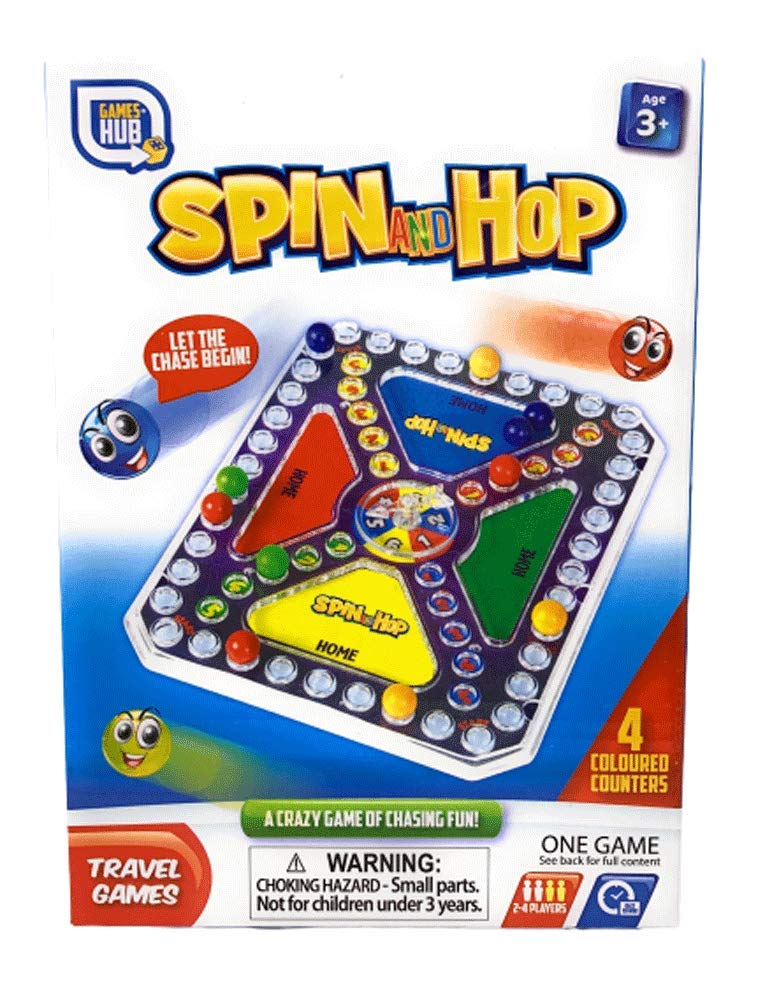 Spin and Hop Board Game - Fun Travel Game for Kids & Family | Portable Indoor & Outdoor Activity for Road Trips, Camping, and Parties