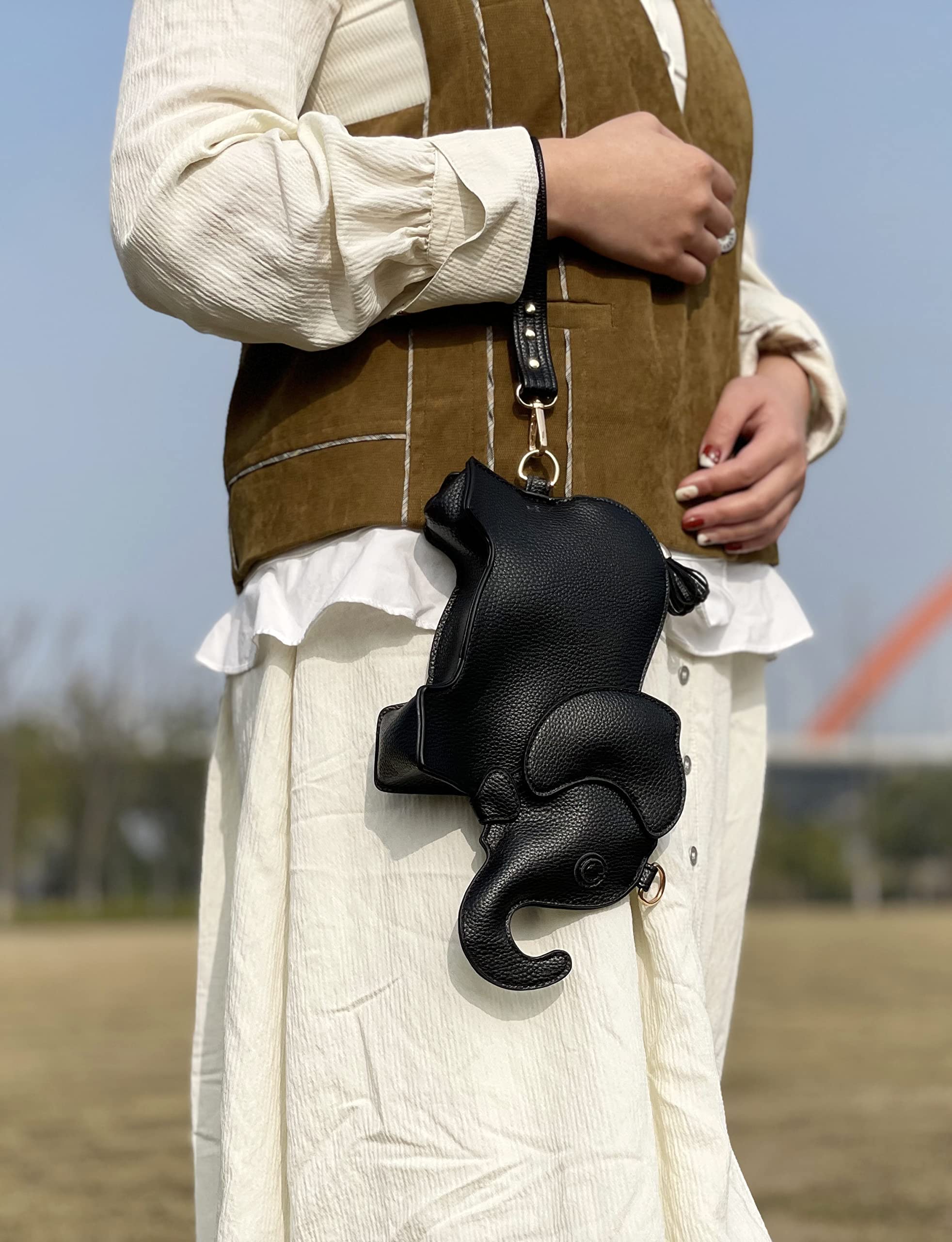 Stylish PU Leather Elephant Shoulder Bag - Cute Animal Shaped Purse for Women | Perfect Gift Idea for Birthday, Travel & Daily Use