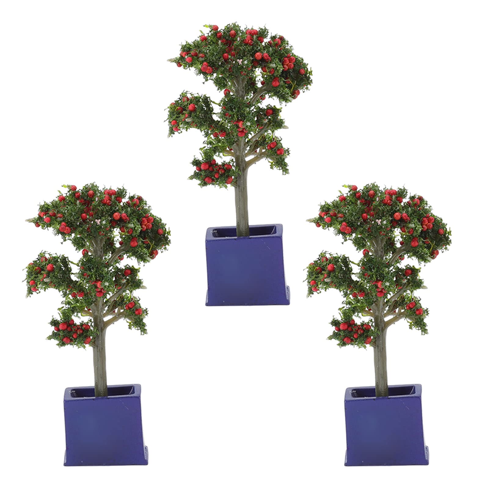 1:12 Scale Miniature Dollhouse Plants - 3PCS Artificial Fruit Tree Model for Dollhouse Decoration | Perfect for DIY Miniature Scenes, Fairy Gardens & Collectible Displays