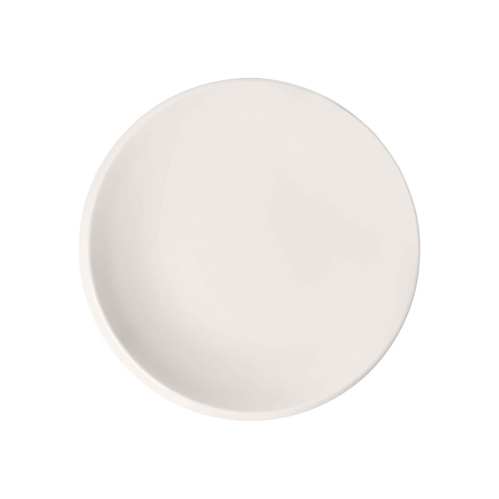 Villeroy & Boch NewMoon 10-inch White Porcelain Serving Bowl - Premium Dishwasher Safe Dinnerware for Salads, Pasta, Soup & Entertaining - Elegant Flat Design for Modern Dining & Gifts