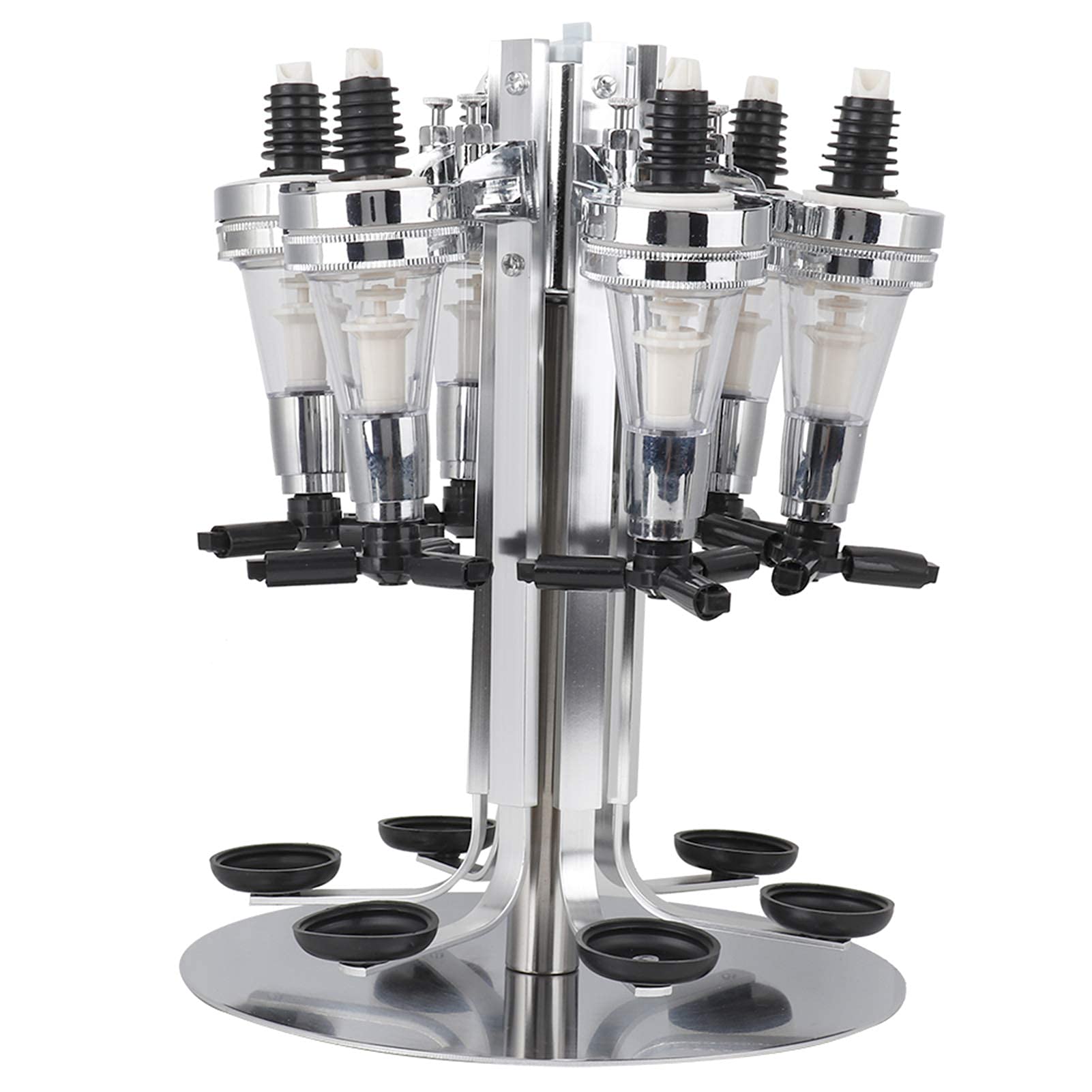 Premium 6-Bottle Rotating Liquor Dispenser for Home Bar - Wall Mounted Alcohol Shot Dispenser Station for Man Cave, Party & Entertainment Use
