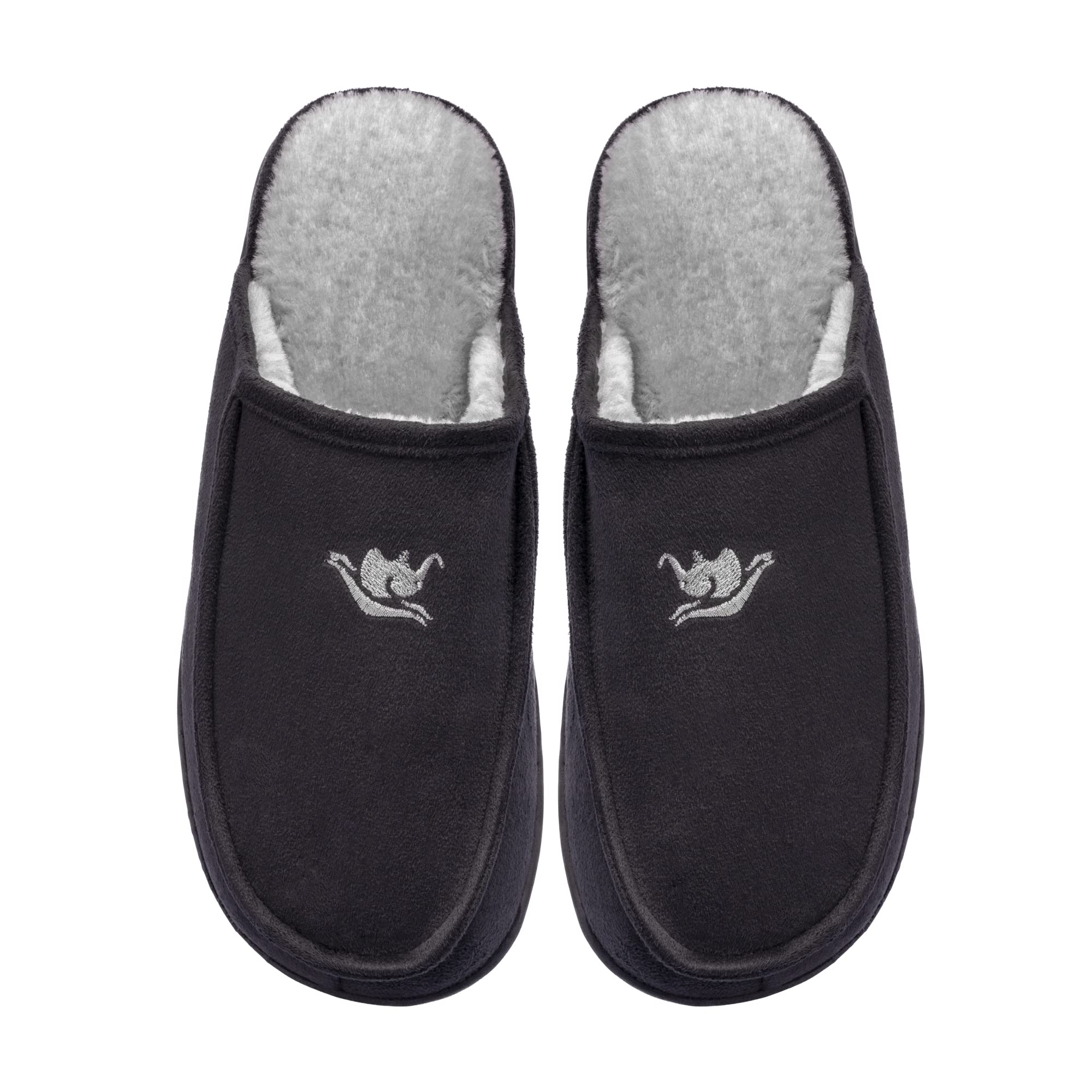 **Men's Memory Foam Slippers - Plush Suede-Lined Orthopedic House Shoes for Indoor & Outdoor Use - Comfortable Clog Slip-Ons for Relaxation at Home, Office, or Travel**