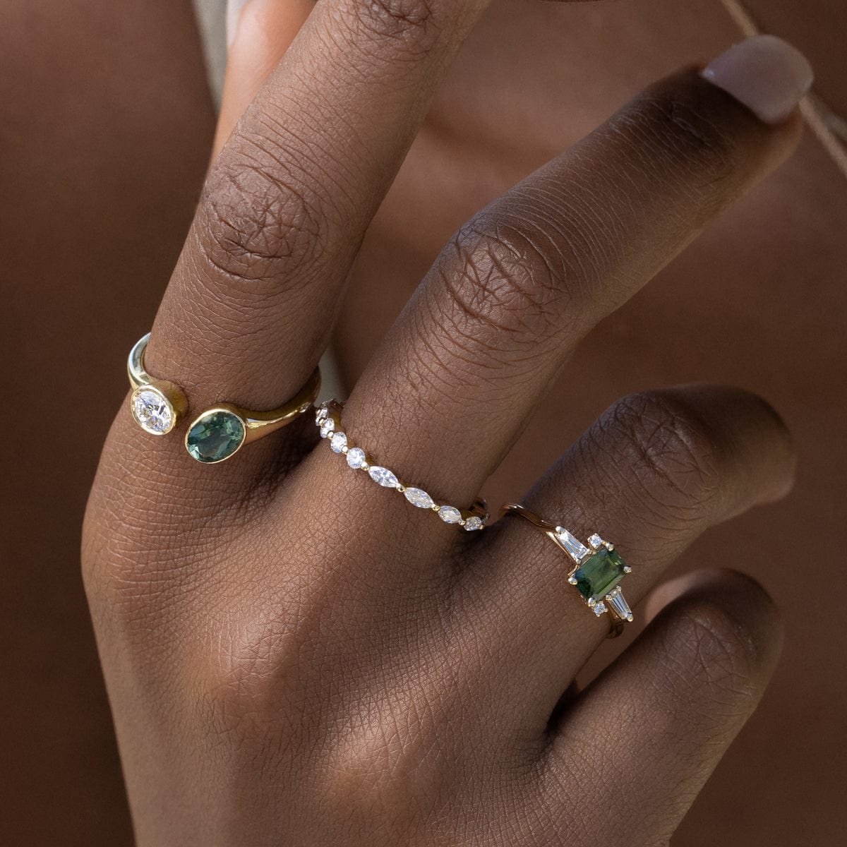 Wild Forest Tourmaline and Diamond Ring - Elegant Jewelry for Women, Perfect for Weddings, Anniversaries & Special Occasions