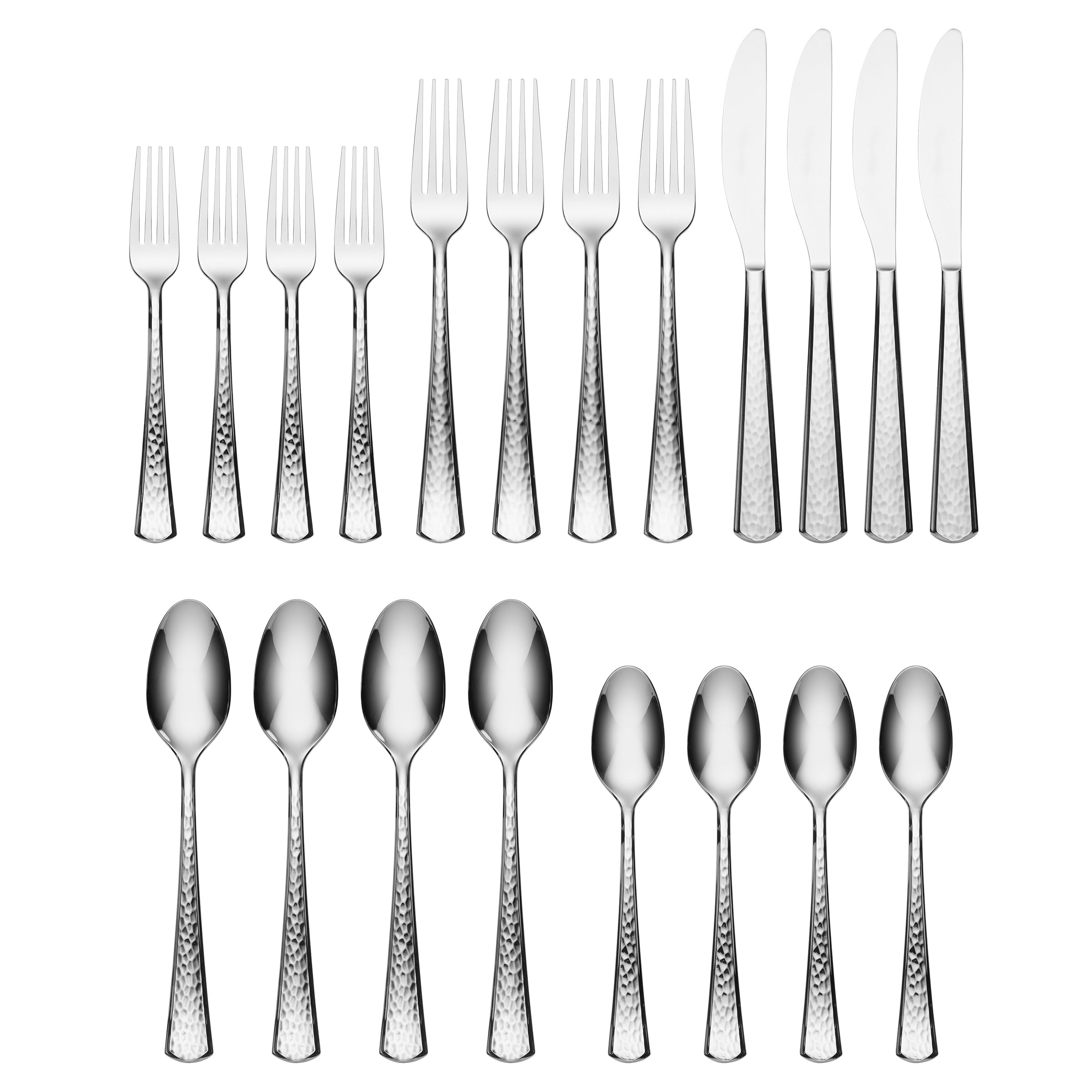 Etta 20-Piece Stainless Steel Flatware Set - Elegant Silverware for 4 People, Dishwasher Safe - Perfect for Dinner Parties, Weddings & Everyday Dining