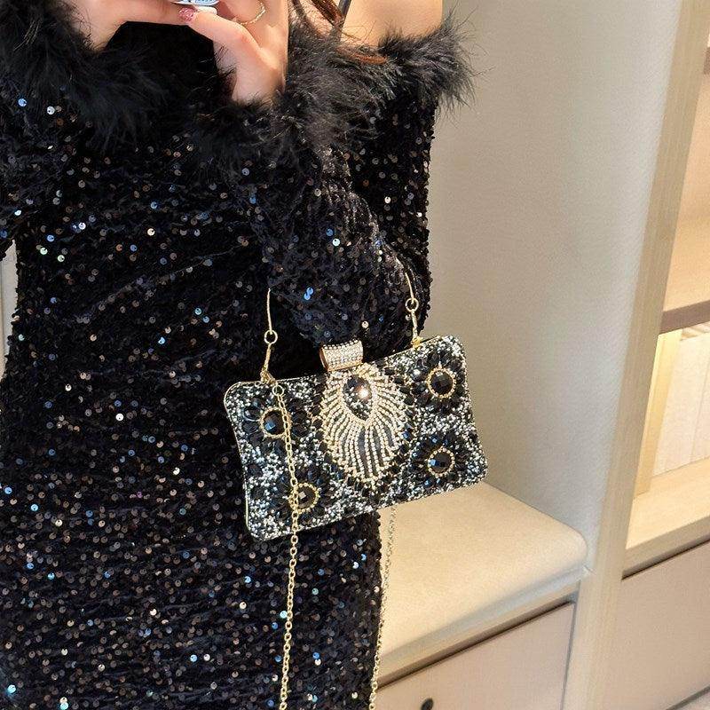 Luxury Heavy Diamond Dinner Bag for Women - Elegant Evening Clutch Purse with Rhinestones - Perfect for Weddings, Parties & Special Occasions