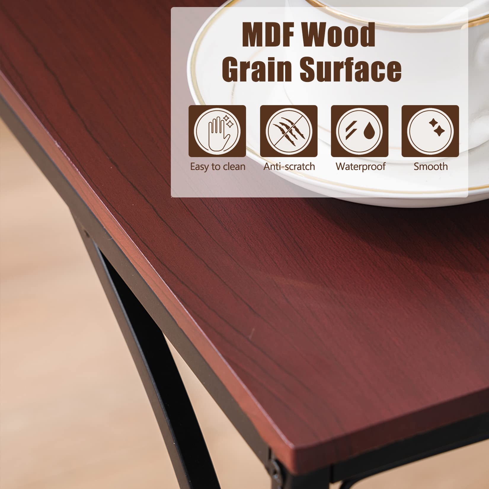 Multifunctional C-Shaped Side Table - Adjustable Coffee Table, Snack Table, End Table & Bedside Table with Sturdy Metal Frame - Perfect for Sofa, Couch & Bed - Ideal for Living Room, Bedroom & Small Spaces