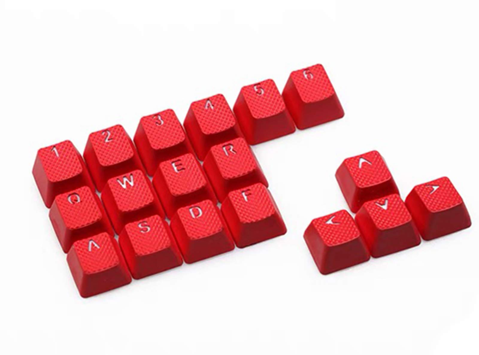 RGB Backlit Rubber Gaming Keycaps Set for Cherry MX Mechanical Keyboards - OEM Profile with Keycap Puller (Red) - Perfect for FPS, MOBA Gaming & Typing in Low Light