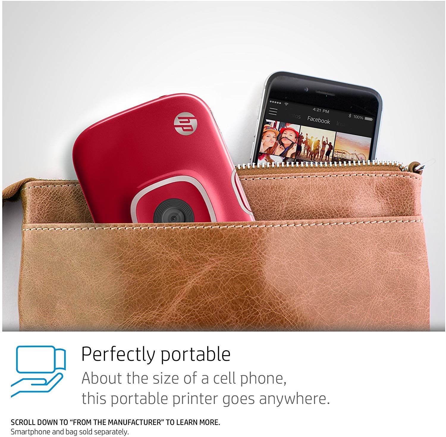 HP Sprocket 2-in-1 Portable Photo Printer & Instant Camera - Print 2x3