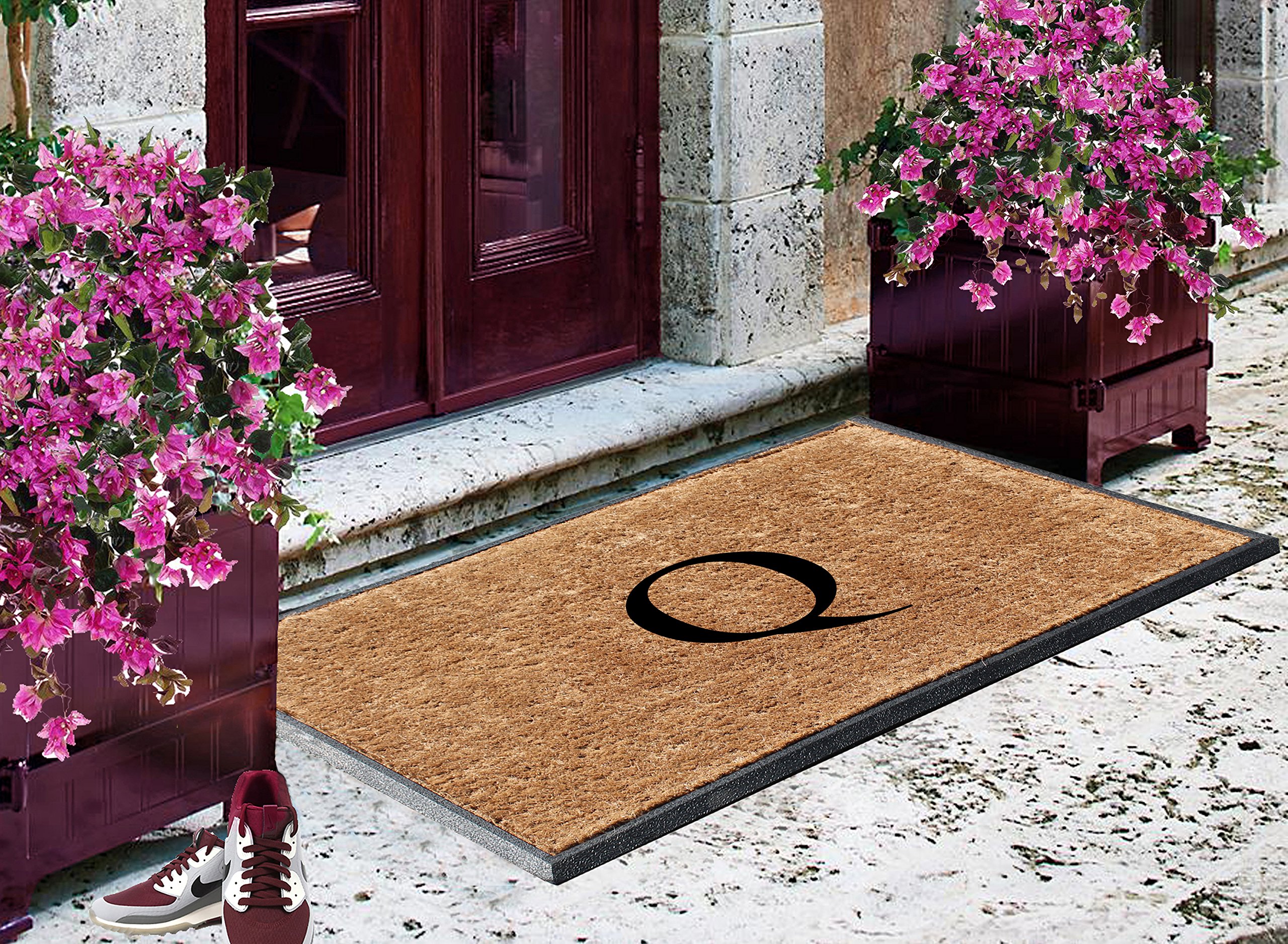 Premium A1HC Natural Coir Monogrammed Doormat - Personalized Front Door Welcome Mat for Home Entryway - Durable & Eco-Friendly Coir Fiber - Perfect for Porch, Patio & Mudroom Decor