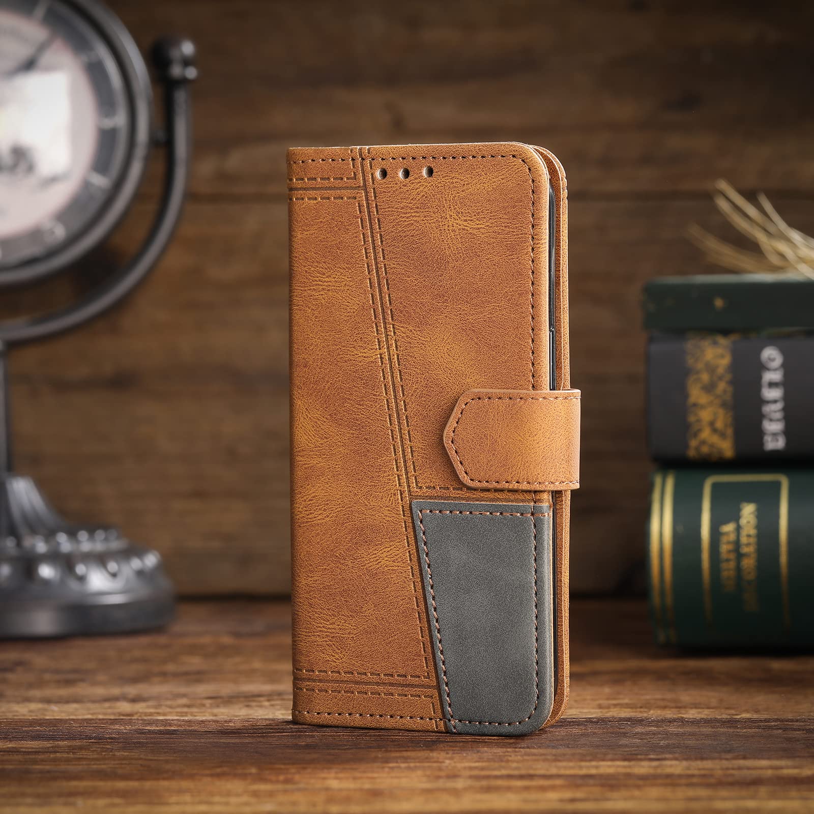 Premium Flip Wallet Case for Samsung Galaxy S7 - Genuine Leather with Credit Card Slots & Kickstand | Business & Travel Essential for Phone Protection & Convenience