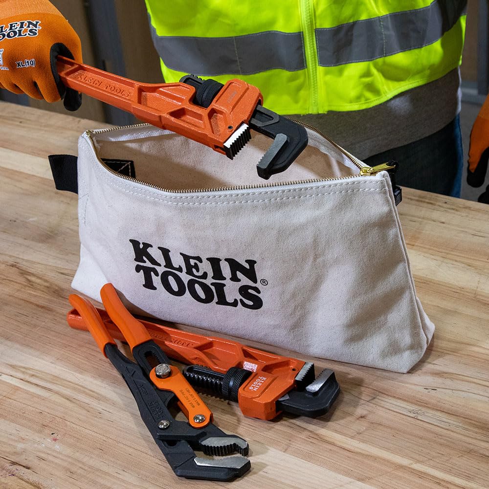 Klein Tools Heavy Duty Zipper Bag - Extra Long Multipurpose Tool & Craft Organizer for Work & DIY