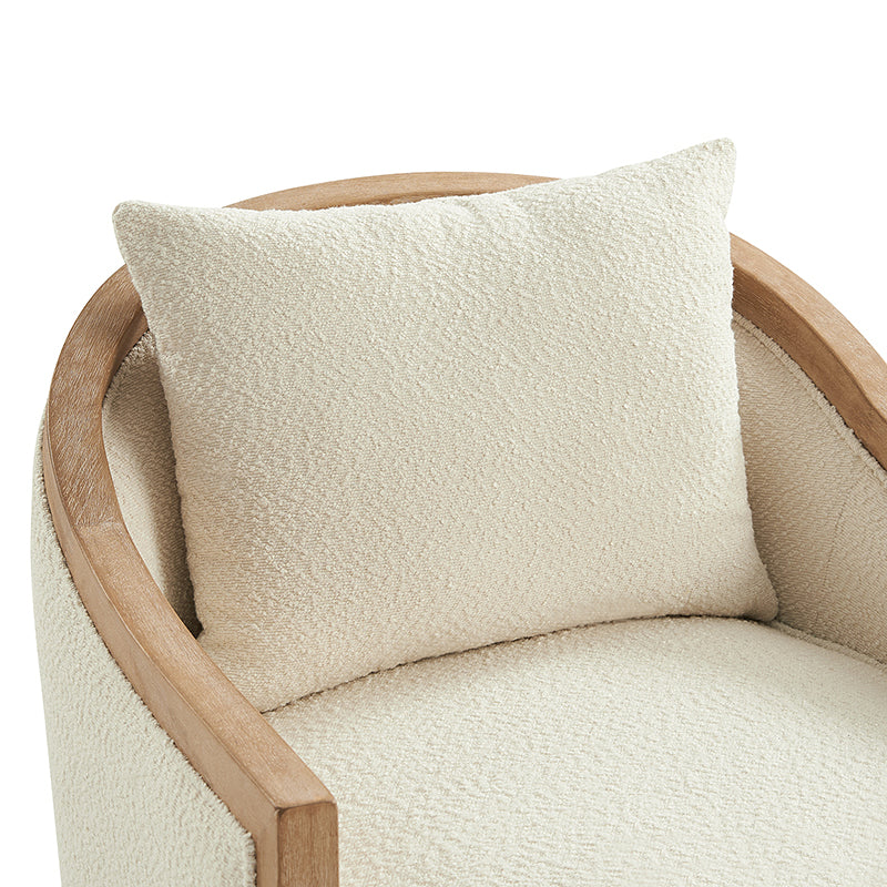 Percy Jess Farmhouse Solid Wood Swivel Chair - Rustic Home Office & Dining Room Accent Chair for Comfortable Seating