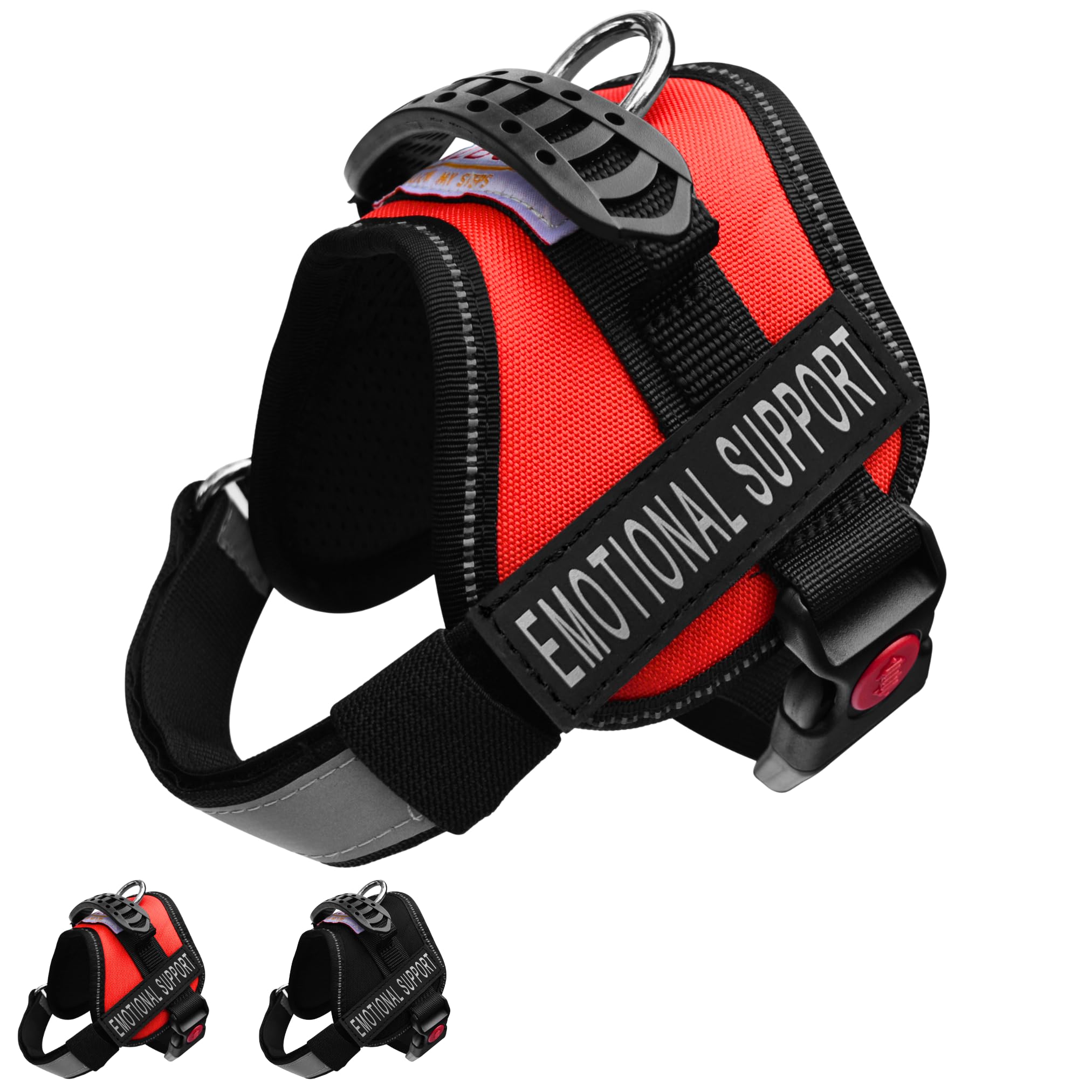 ALBCORP Emotional Support Dog Vest - Reflective Harness for Small Dogs with Comfortable Mesh Padding - XXS to XL Sizes - Includes ESA Patches (Red) - Perfect for Therapy Dogs, Travel & Public Outings