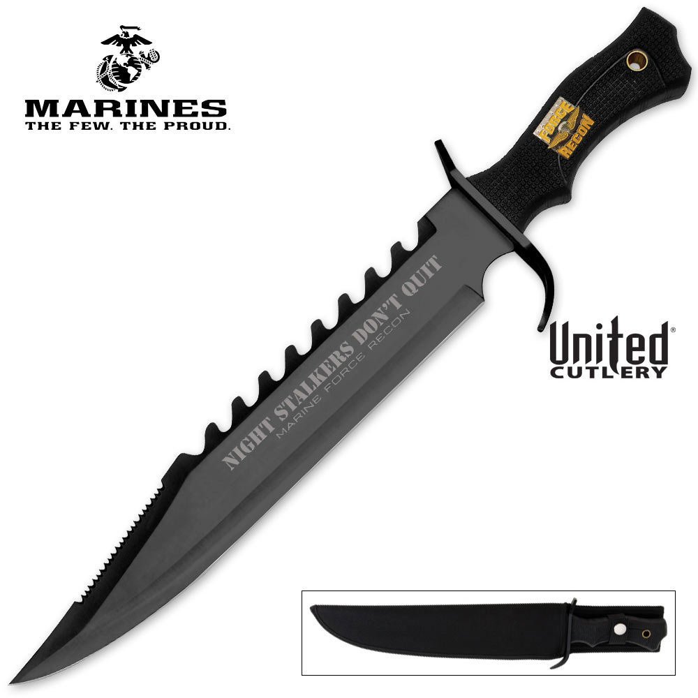 United Cutlery UC2671 SOA Nightstalkers Bowie Knife with Sheath - Tactical Survival Knife for Hunting, Camping & Outdoor Adventures