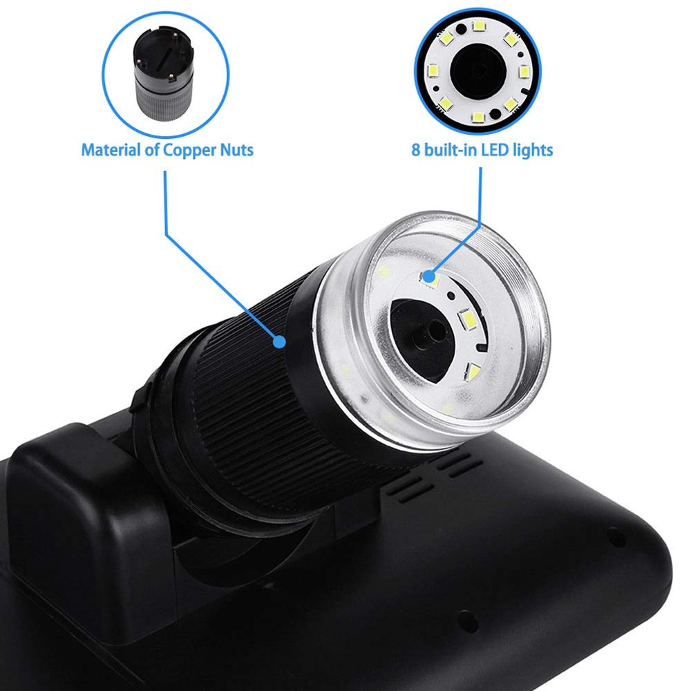 3-in-1 Digital Microscope with 7 Inch Screen & Long Working Distance - AD207 PCB Repair Microscope for Soldering, Phone Repair & Circuit Board Inspection | Includes Image Rotation Feature | Ideal for Electronics Hobbyists, Jewelry Appraisal & Industrial Quality Control