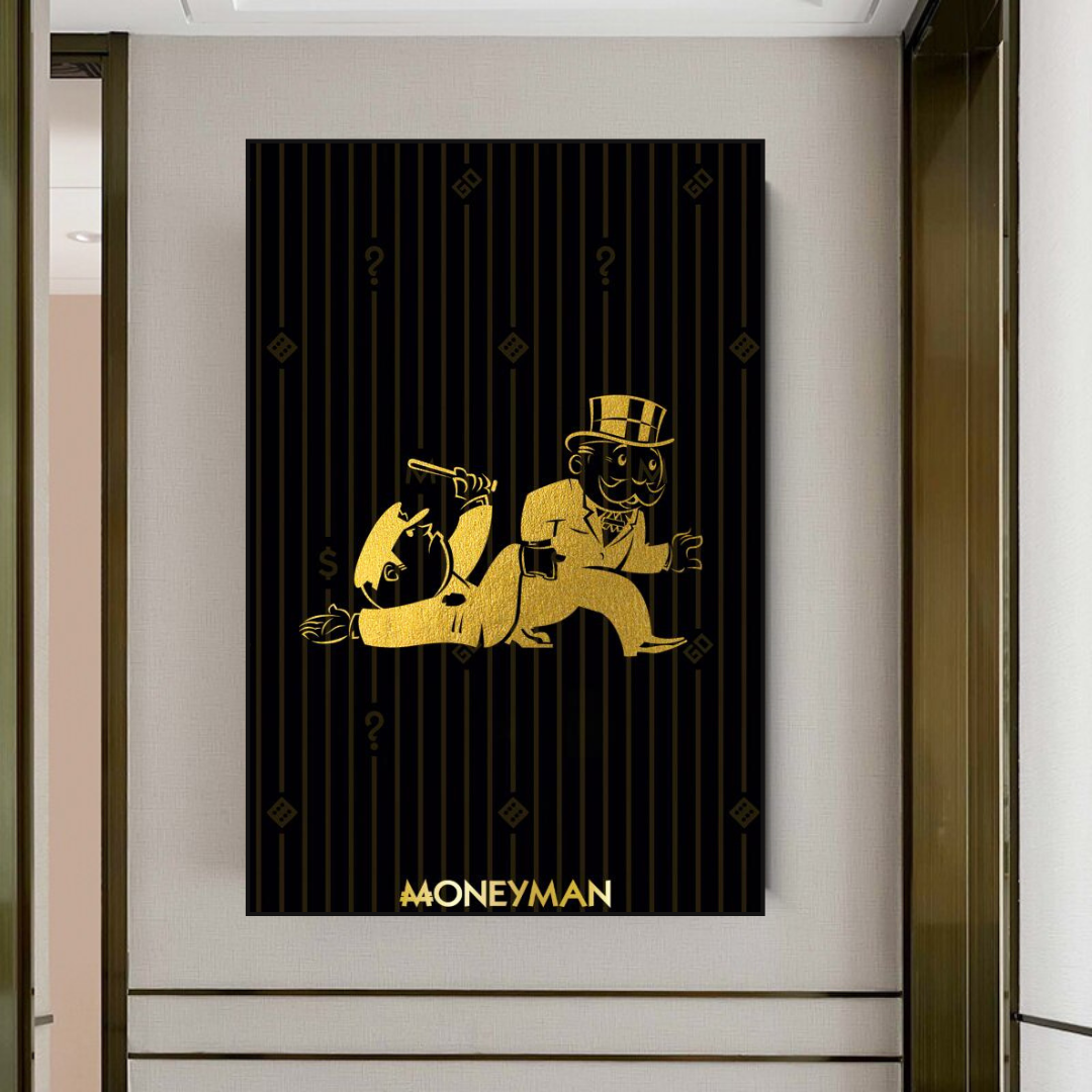 Alec Monopoly Gold Money Man Millionaire Canvas Print - Luxury Wall Art for Home & Office Decor