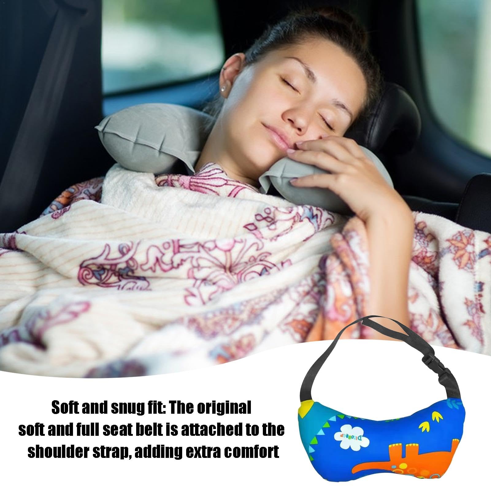 **Adjustable Car Headrest Pillow - Neck Support & Comfort for Long Drives | Memory Foam Travel Pillow for Cars, Trucks & Road Trips | Perfect for Commuting, Travel & Napping**