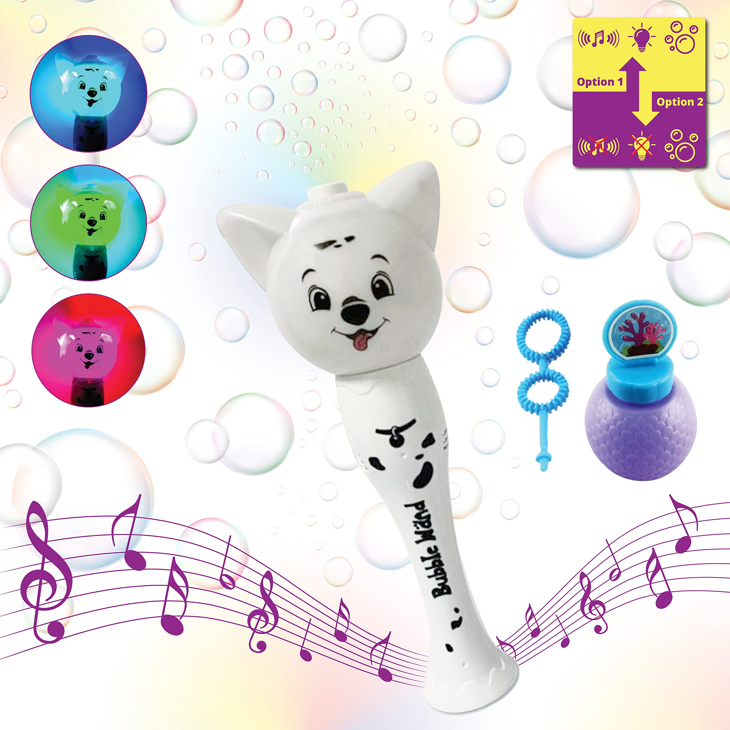Best Bubble Machine for Kids - Outdoor Party Favors, Bubble Gun for Boys & Girls, Light Up Bubble Wand with Bubble Solution - Perfect for Backyard Games, Birthday Gifts & Summer Fun