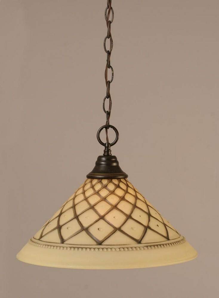 Toltec Lighting 10-DG-718 Dark Granite Chain Hung Pendant Light - 11.25