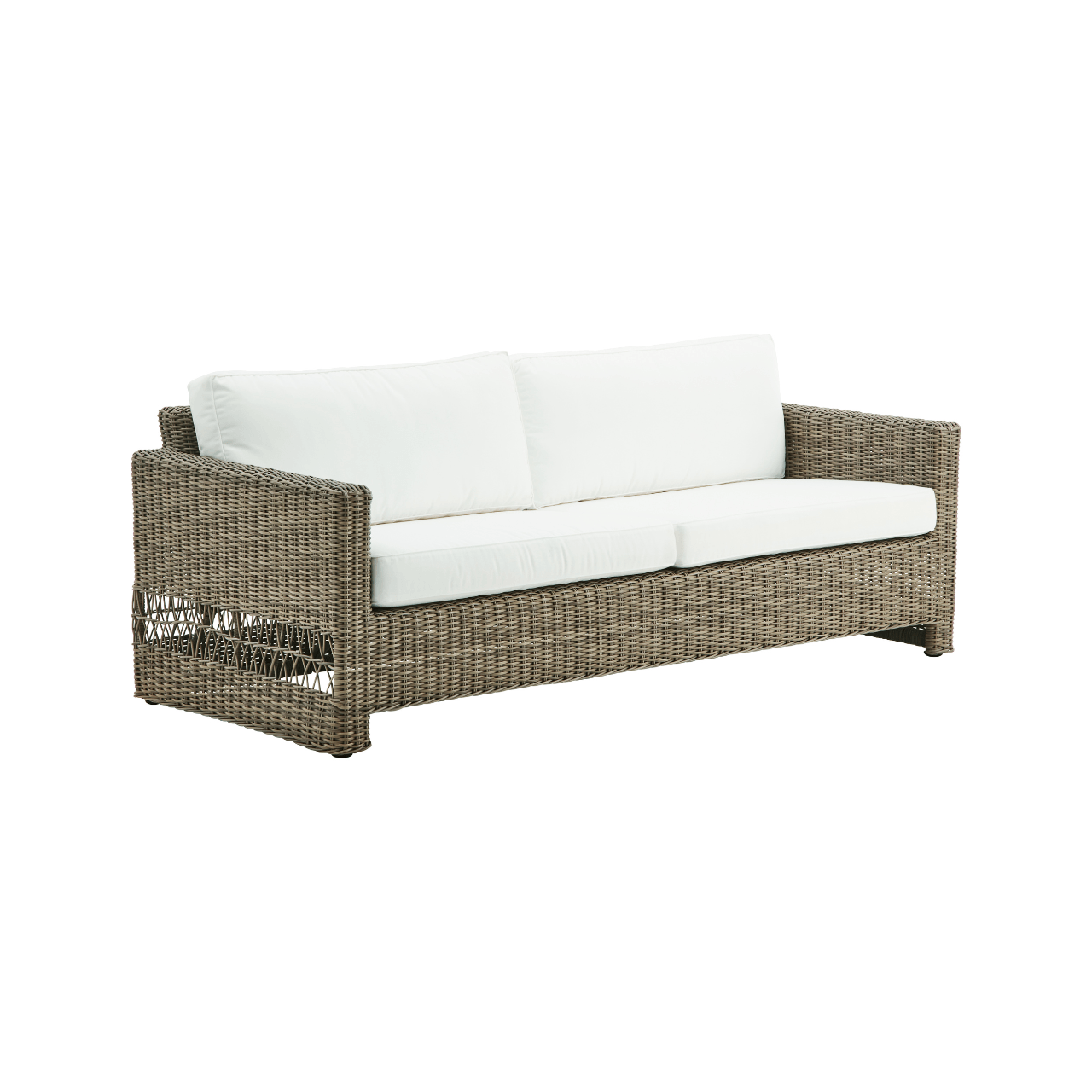 Carrie Outdoor 3-Seater Sofa - Waterproof Patio Furniture for Garden, Poolside & Backyard - Comfortable All-Weather Wicker Sectional Couch