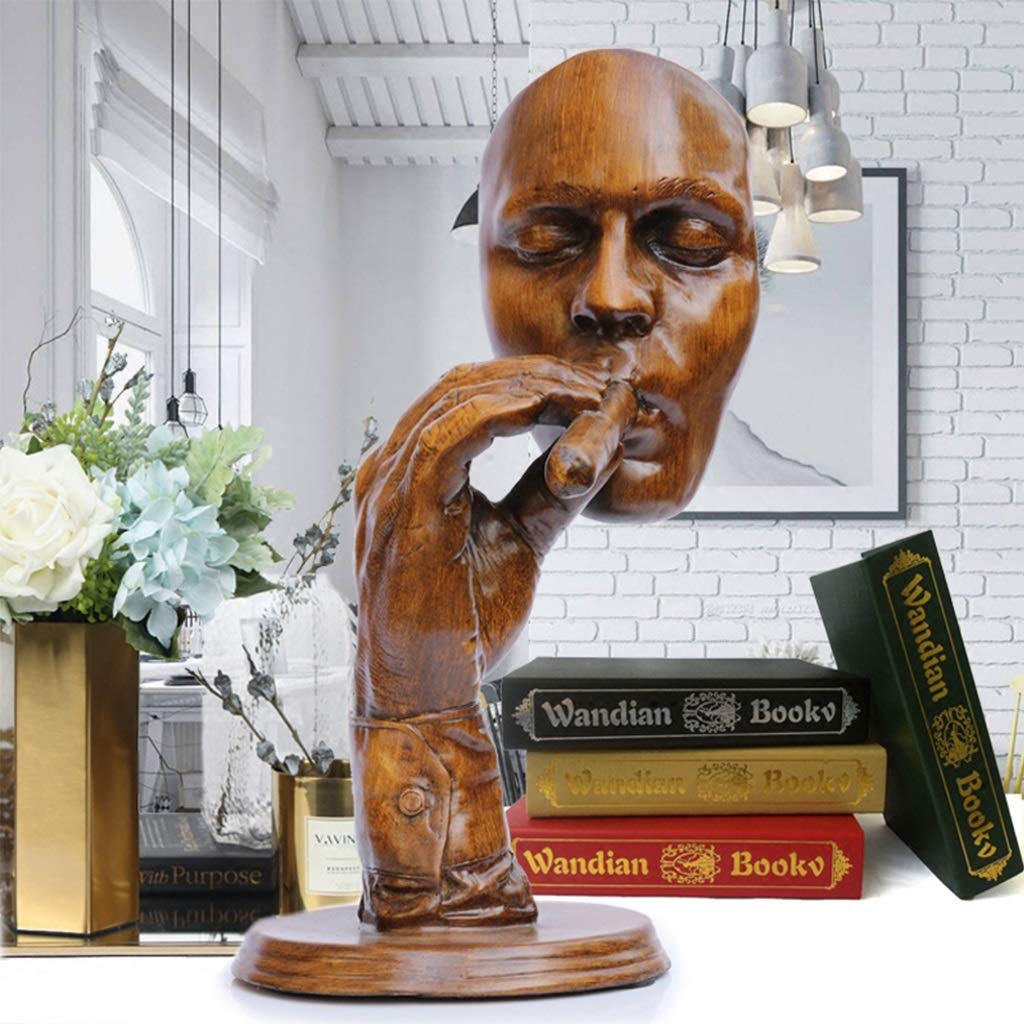 Modern Abstract Character Sculpture - Unique Face Ornament for Home Decor | Creative Nordic Style Figurine | Perfect for Living Room, Office & Smoking Lounge