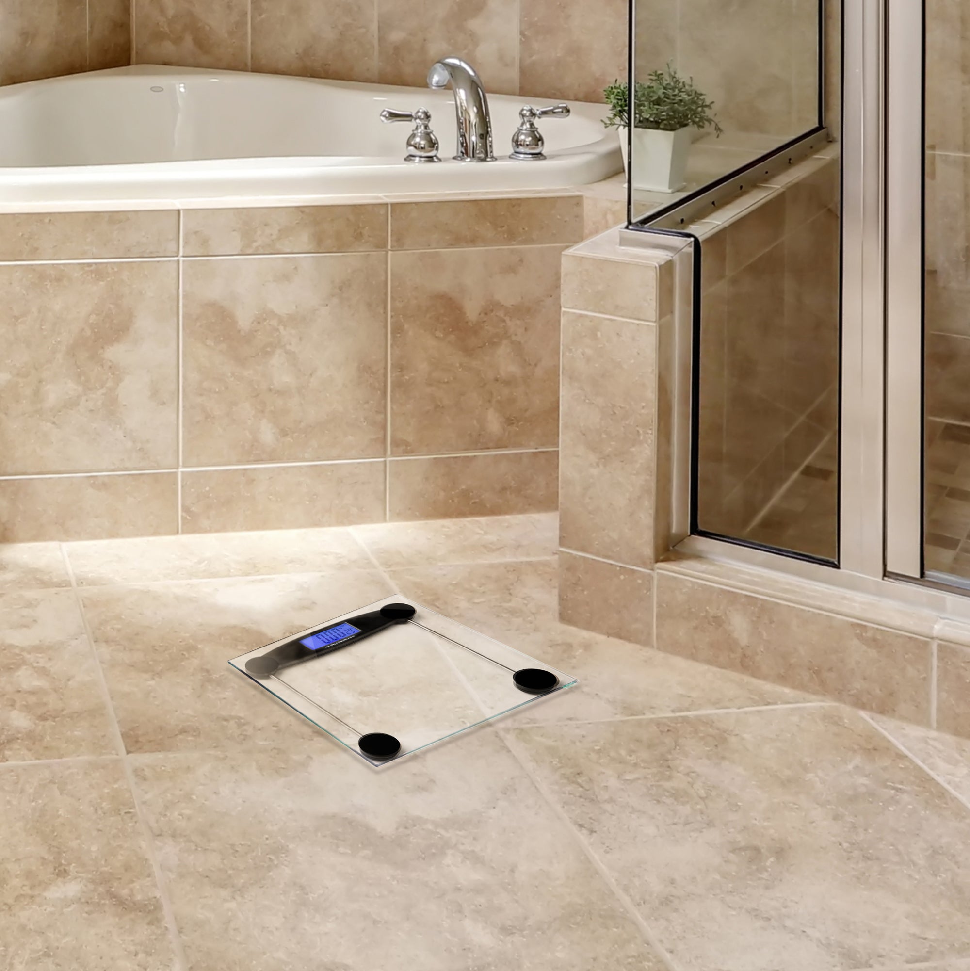 Smart Digital Bathroom Scale - Accurate Body Weight Measurement with Auto Step-On Technology, Ultra Thin Clear Glass Platform - Perfect for Home Gym, Fitness Tracking & Health Monitoring