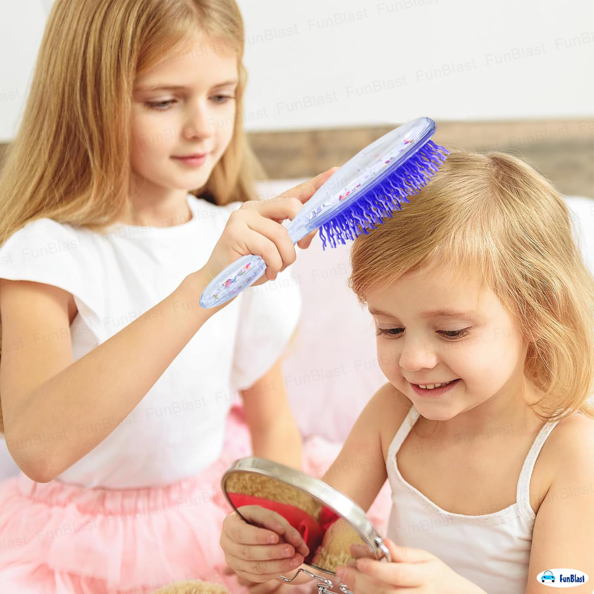 FunBlast Glitter Hair Brush Comb for Girls & Women – Oval Shape Hair Styling Tool with Sparkles, Kids Hairbrush for Detangling & Styling (Random Color) – Perfect for Parties, School, Travel & Daily Hair Care