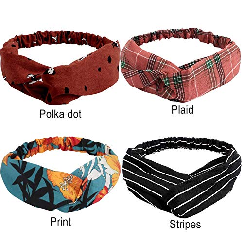 FAMEZA 10-Piece Boho Knotted Headbands for Women - Soft Fabric Hair Accessories in Multicolor - Perfect for Yoga, Beach, and Everyday Fashion