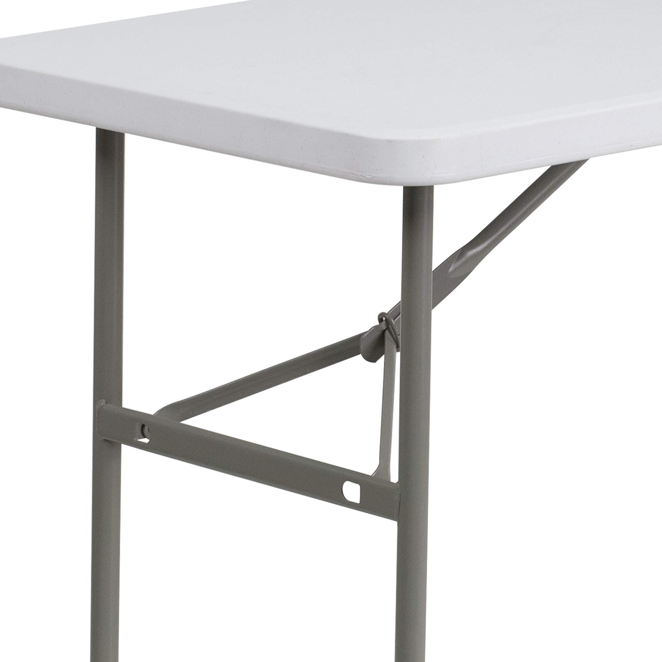 Flash Furniture Elon 4-Foot Granite White Plastic Folding Table - Heavy Duty, Lightweight, Set of 5 - Perfect for Parties, Events, and Outdoor Gatherings