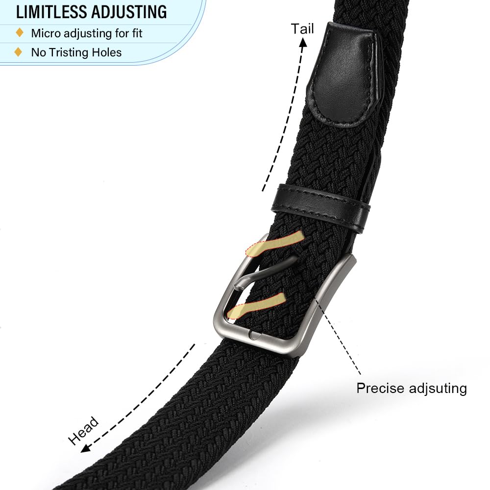 DOOPAI Men's Braided Stretch Belt - 1 3/8