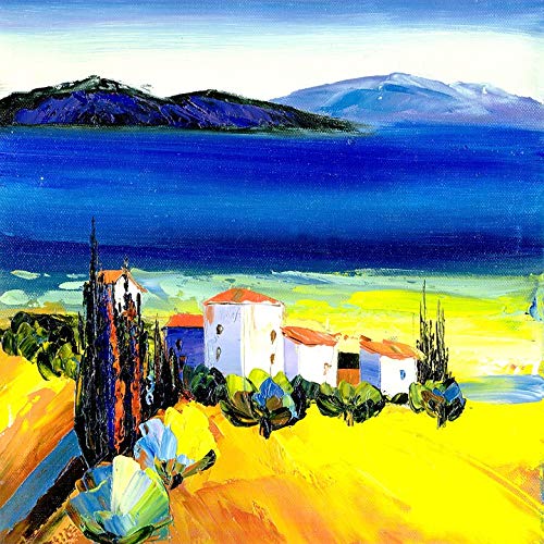 20x30 Inch Beach Scenery Oil Painting Poster - Vibrant Colors & High-Quality Lamination - Perfect for Living Room, Bedroom, or Office Wall Decor - Ready to Frame Artwork for Home & Commercial Spaces