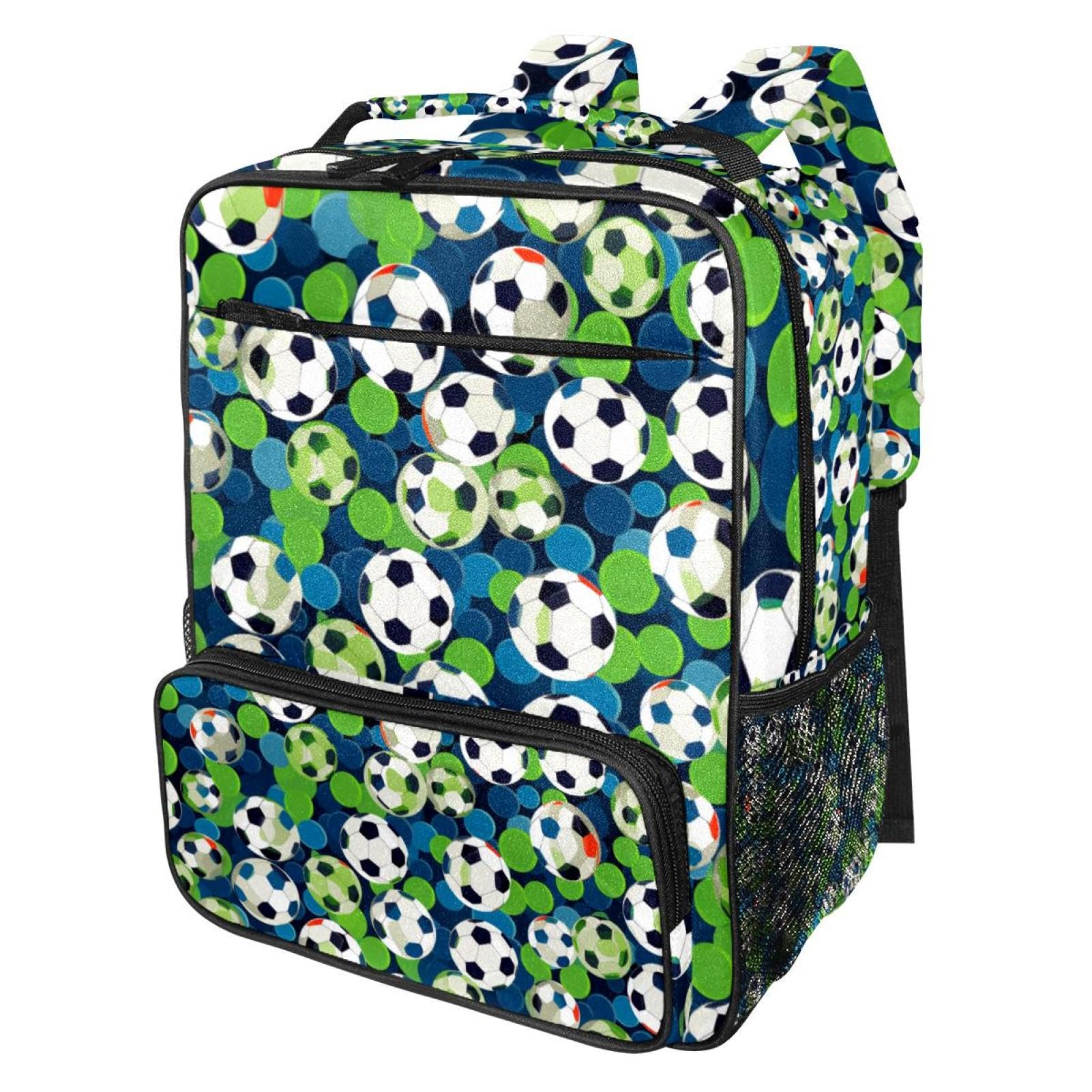 Men's & Women's Travel Backpack with Floral Soccer Ball Design - Durable Carry-On Backpack for Hiking, Gym, School & Daily Commute