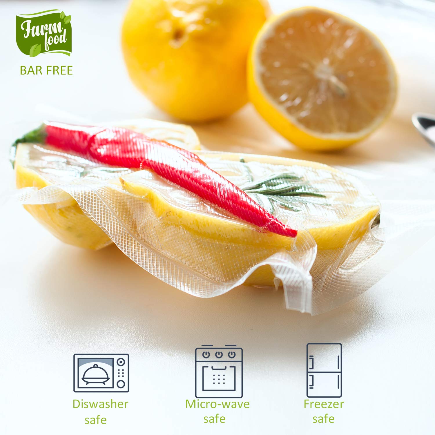 6 Pack Heavy Duty Vacuum Sealer Bags - 11