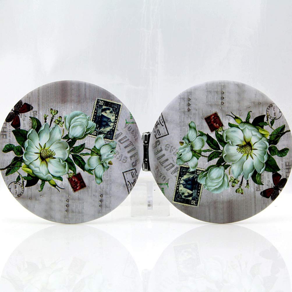 Double-Sided Round Portable Makeup Mirror - Handheld Magnifying & Decorative Travel Mirror for Women | Perfect for Home Vanity, Travel, and On-the-Go Touch-Ups