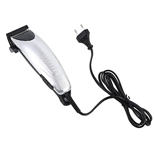 Professional Hair Trimmer & Clipper - Electric Hair Cutting Kit with Silver Finish & US Plug - Perfect for Home Grooming, Barbershops & DIY Haircuts