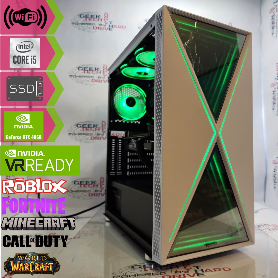 Custom Gaming PC Desktop Computer - Intel Core i5, NVIDIA GeForce RTX 4060, 500GB SSD + 2TB HDD, 32GB RAM, Blackwidow White H610 - Perfect for 4K Gaming, Streaming & Content Creation