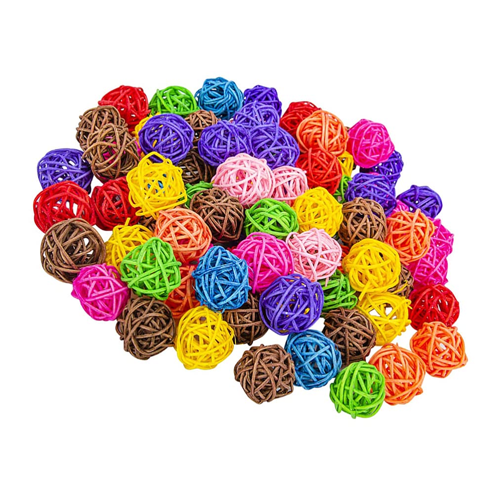 Balacoo 50PCS Natural Grass & Vine Bird Chewing Toys - Safe Parrot, Parakeet, Cockatiel Chew Toys for Small Birds | Perfect for Cage Enrichment & Beak Exercise