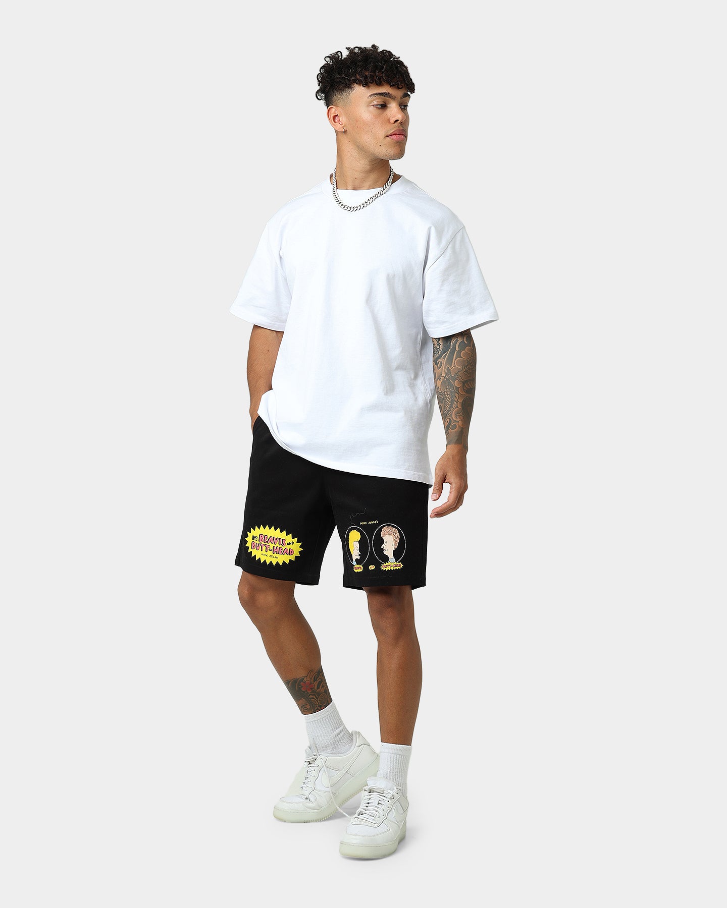 American Thrift X Beavis & Butthead Opening Face Graphic Shorts - Black Cotton Casual Shorts for Men | Perfect for Summer Outfits, Lounge Wear & Fan Merchandise